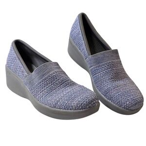 Skechers Air Cooled Memory Foam Wedge‎ Slip On Shoes Women Size 9 Lavender Knit